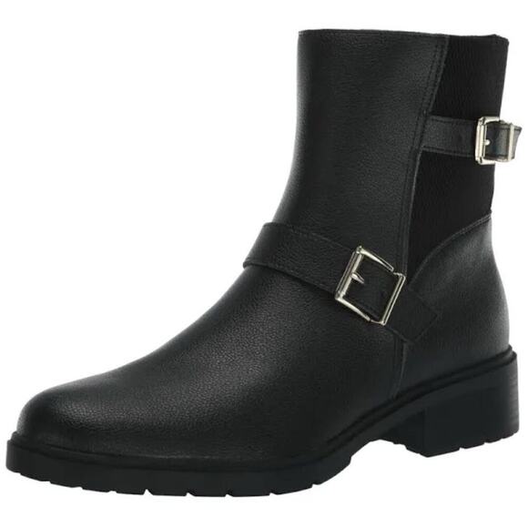 Anne Klein‎ Boots Size 10.5 Black Block Heel Almond Toe Buckle Detail NEW - Picture 11 of 11